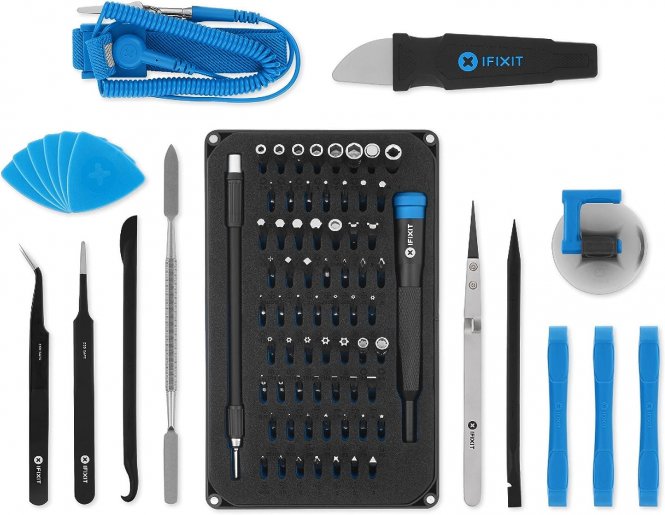 iFixit Pro Tech Toolkit, kit outils, outils pour ouvrir, tournevis de précision et 64 embouts (4 mm) 