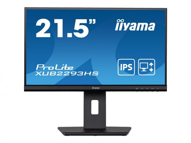 iiyama ProLite XUB2293HS-B5 - Écran LED - 22" (21.5" visualisable) - 1920 x 1080 Full HD (1080p) @ 75 Hz - IPS - 250 cd/m² - 1000:1 - 3 ms - HDMI, DisplayPort - haut-parleurs - noir mat 