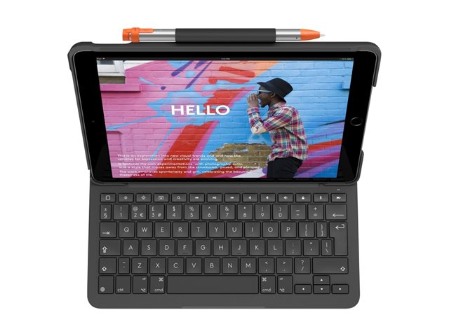 Logitech Slim Folio - clavier et étui - Français - graphite Périphérique d'entrée 