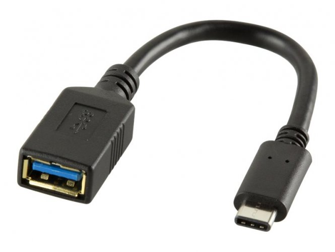 LogiLink USB 3.2 Gen1 Type-C adapter, C/M to USB-A/F, OTG, black, 0.15 m - disponible 15 jours