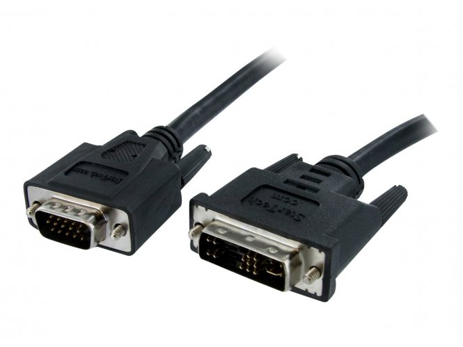 StarTech.com Câble écran DVI vers VGA - DVI-A (M) vers VGA HD15 (M) - 5m - Cordon DVI VGA - 1x DVI-A (analogique) mâle, 1x VGA HD-15 mâle - Câble vidéo - HD-15 (VGA) (M) pour DVI-A (M) - 5 m - moulé, vis moletées - noir