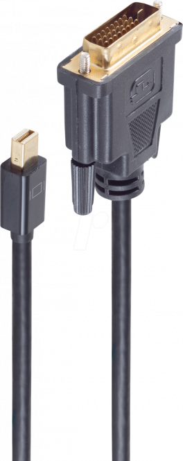 Mini DisplayPort 1.2 < Fiche DVI D 24 + 1, noir, 5 m 