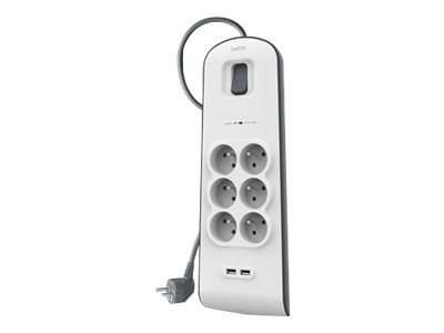 Belkin SurgeMaster - Multiprise/Parafoudre 6 Prises 2 Ports USB 