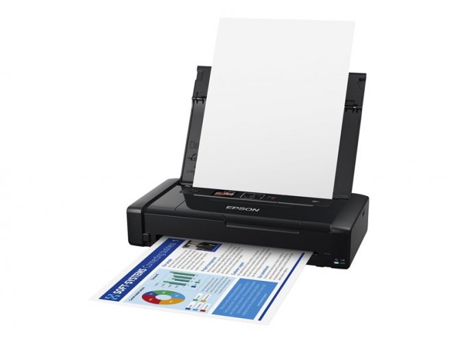 Epson WorkForce WF-110W - Imprimante - couleur - jet d'encre - A4 - 5 760 x 1 440 ppp - jusqu'à 7 ppm (mono)/jusqu'à 4 ppm (couleur) - capacité : 20 feuilles - USB 2.0, Wi-Fi(n) 