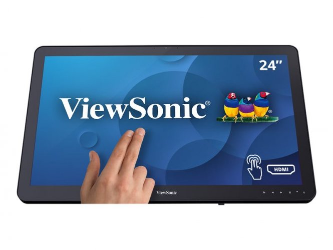 ViewSonic TD2430 - Écran LED - 24" (23.6" visualisable) - écran tactile - 1920 x 1080 Full HD (1080p) - VA - 3000:1 - HDMI, VGA, DisplayPort - haut-parleurs 