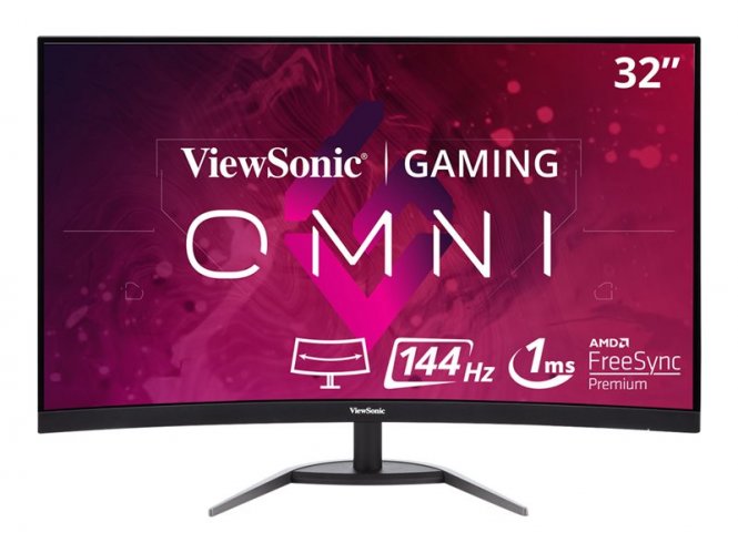 ViewSonic VX3268-2KPC-MHD - Écran LED - incurvé - 32" (31.5" visualisable) - 2560 x 1440 WQHD @ 144 Hz - VA - 250 cd/m² - 3000:1 - 3.1 ms - 2xHDMI, DisplayPort - haut-parleurs 