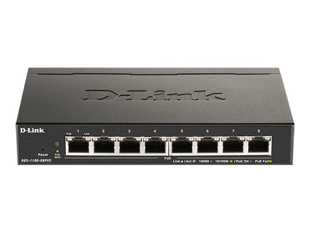 D-Link Switch DGS-1100-08PV2 8xGBit Managed PoE (64W) 