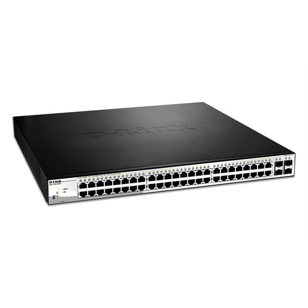 D-Link Switch DGS-1210-52MP 48xGBit/4xSFP 19" Managed PoE (370W) 