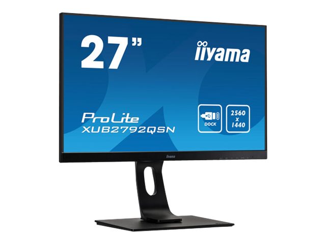 iiyama ProLite XUB2792QSN-B1 - Écran LED - 27" - 2560 x 1440 QHD @ 75 Hz - IPS - 350 cd/m² - 1000:1 - 4 ms - HDMI, DisplayPort, USB-C - haut-parleurs 