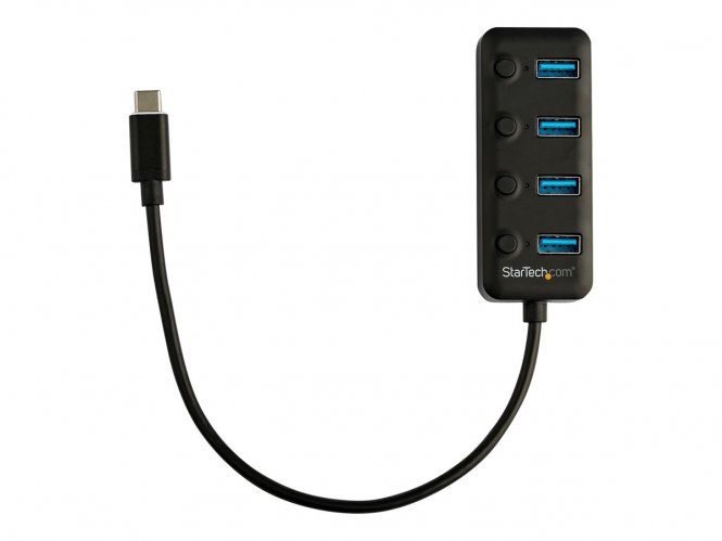 StarTech.com Hub USB 3.0 Type-C à 4 ports avec interrupteurs marche/arrêt (HB30C4AIB) - Concentrateur (hub) - 4 x USB 3.1 Gen 1 - de bureau 