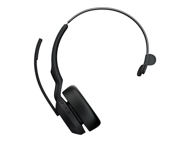 Jabra Evolve2 55 MS Mono - Micro-casque - sur-oreille - Bluetooth - sans fil - Suppresseur de bruit actif - USB-A via adaptateur Bluetooth - noir - certifié Zoom, Cisco Webex Certified, Certifié Tencent Meeting, Certifié Alcatel-Lucent, Certifié Avaya, Ce 