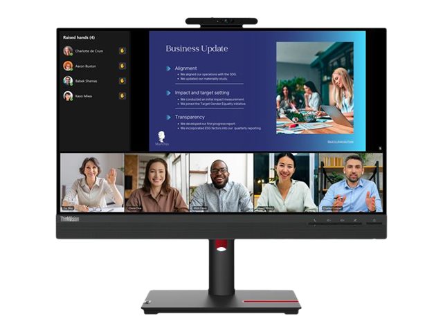 Lenovo ThinkVision T24v-30 - Écran LED - 24" (23.8" visualisable) - 1920 x 1080 Full HD (1080p) @ 75 Hz - IPS - 250 cd/m² - 1000:1 - 4 ms - HDMI, VGA, DisplayPort - haut-parleurs - noir corbeau - Campus 