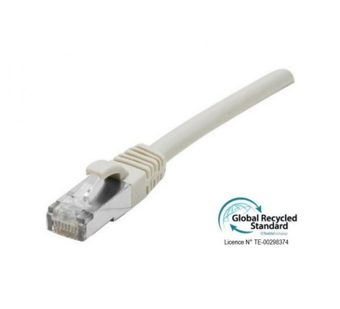 Cordon RJ45 certifié GRS CAT 6 F/UTP snagless gris - 10 m - disponible 24 / 48h 