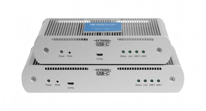 Raven 3204C Pro 4-Port Pro USB 3-2-1 100m CAT 6a/7 USB-C Extender System, Silver, 100-240V 