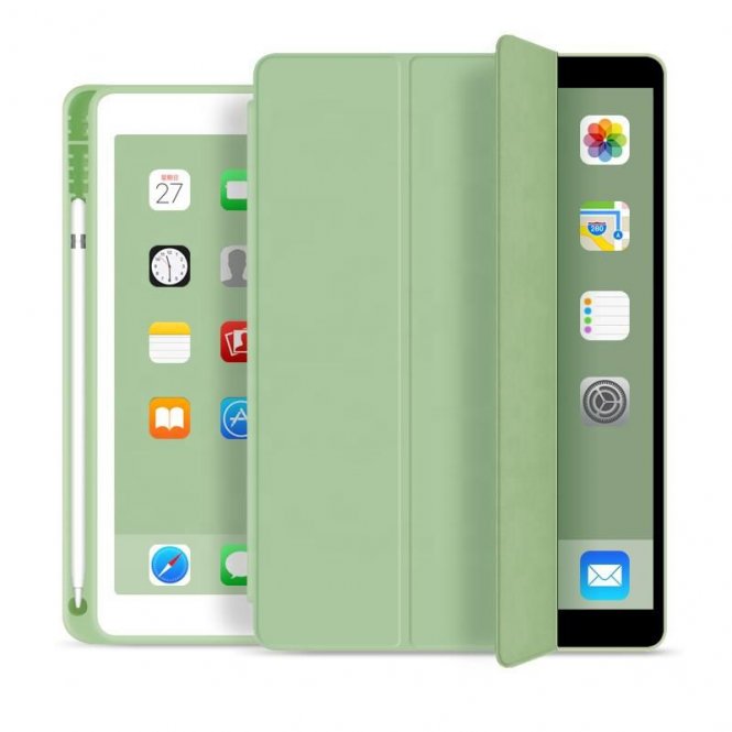 eSTUFF Trousse SEATTLE pour iPad 9.7 2018/2017 - Cuir PU vert clair 