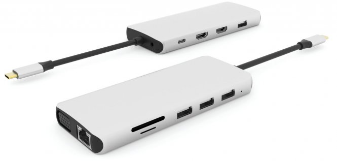 eSTUFF 12-in-1 Triple Display Multifunction USB-C Hub 