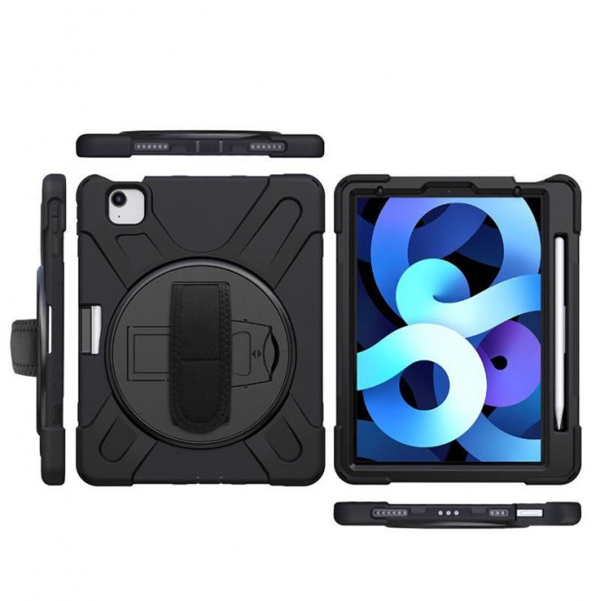 eSTUFF Étui de protection intégrale CHICAGO pour iPad Pro 11 2022/2021/2020/2018/Air 5/4 10.9 2022/2020 avec protection d'écran intégrée - Noir 