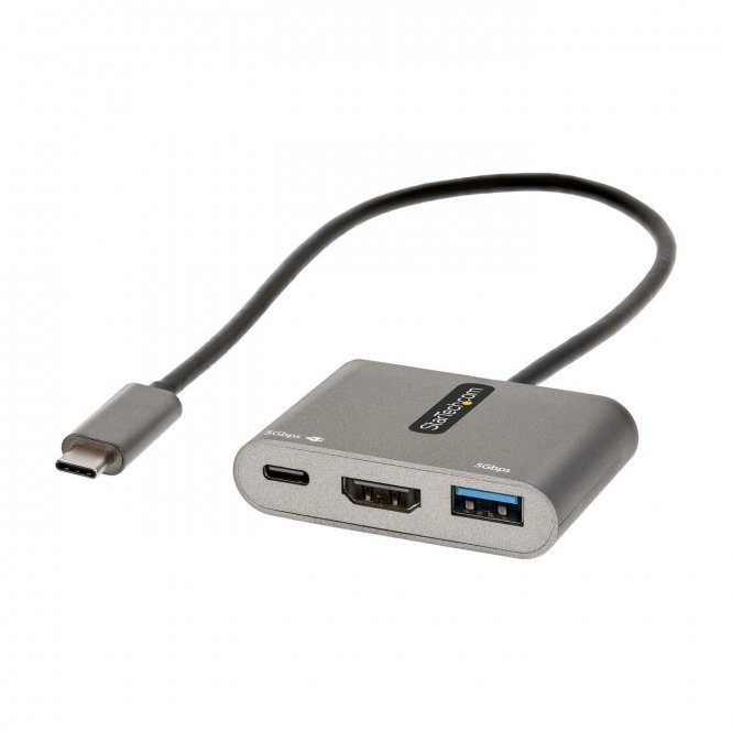 StarTech.com Adaptateur USB-C HDMI, Adaptateur Multiport USB-C vers HDMI 4K, 100W PD Passthrough, Hub USB 3.0 5Gbps (1xType-C/1xA), Mini Dock USB-C, Station d'accueil portable USB-C (CDP2HDUACP2) - Station d'accueil - USB-C / Thunderbolt 3 / Thunderbolt 4