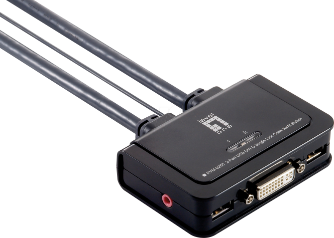 LevelOne KVM-Switch 2 PC DVI+USB+Audio  +++ 