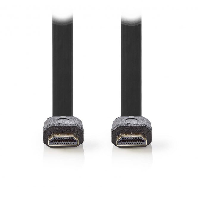 Nedis Câble HDMI plat haute vitesse avec Ethernet Noir (10 mètres) 