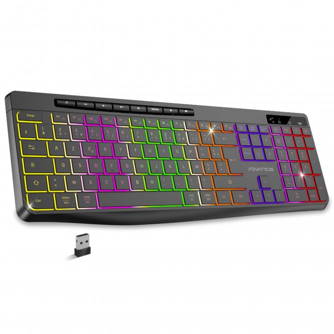 Advance R-Type Series Noir Clavier gamer sans fil - rétroéclairage RGB