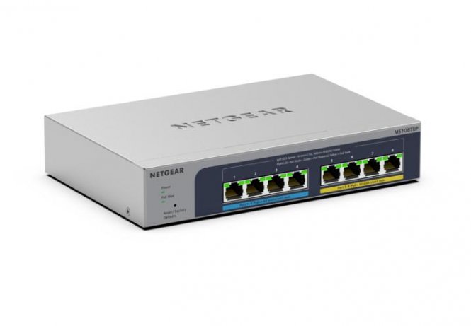 Netgear 8Port Switch 100/1000/2500 MS108TUP 8-Port Ultra60 PoE++ Multi-Gig unmgd Switch 