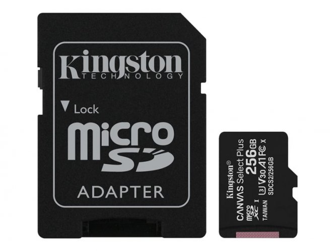 Kingston Canvas Select Plus - Carte mémoire flash (adaptateur microSDXC vers SD inclus(e)) - 128 Go - A1 / Video Class V10 / UHS Class 1 / Class10 - microSDXC UHS-I 