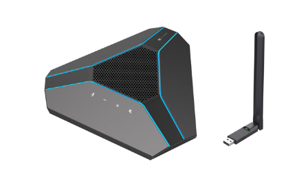 Haut-parleur micro sans fil SPEECHI (captation 10 mètres) et enceinte 10W pour la visioconference (montage en cascade possible) 