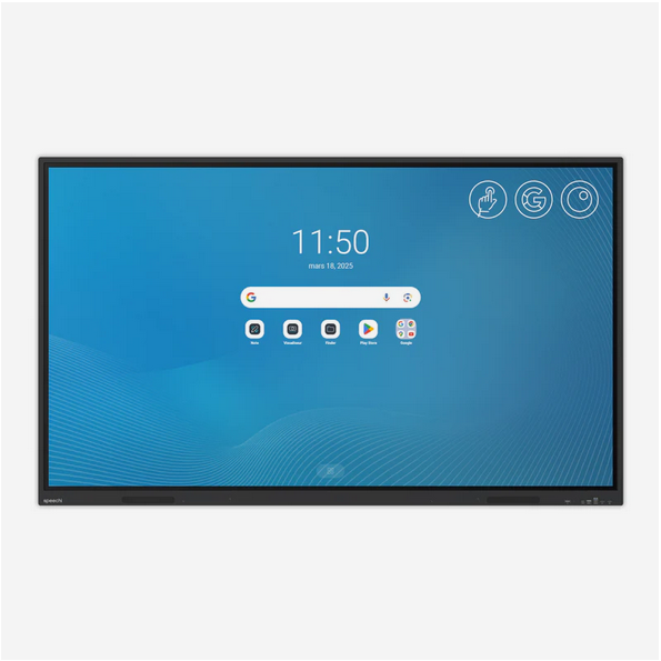 Ecran Speechi SuperGlass Essential avec Support mobile motorisé anticollision et Caméra USB 4K UHD - disponible 15 jours 