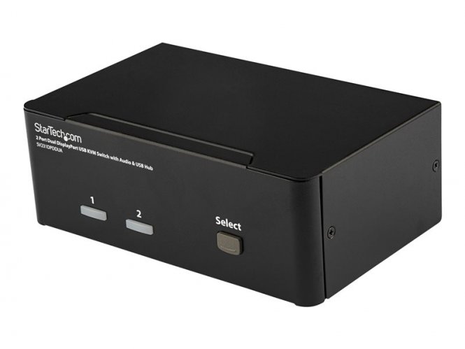 StarTech.com Commutateur KVM 2 ports DisplayPort, USB et audio - Switch KVM - 2560 x 1600 - Commutateur écran-clavier-souris/audio - 2 x KVM / audio - 1 utilisateur local - de bureau - pour P/N: IM12D1500P, SVA12M2NEUA, SVA12M5NA 
