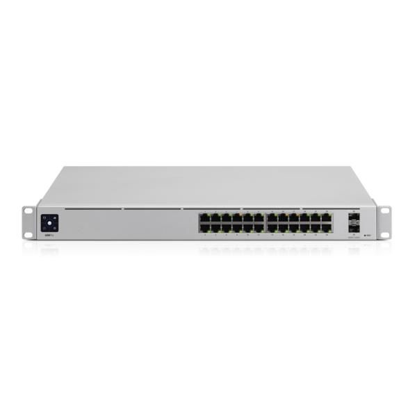 Ubiquiti Switch UniFi 24xRJ45 GBit/2xSFP+ Managed Gen2 19" Rack-Mountable, Fanless, 1,3" Touchscreen 