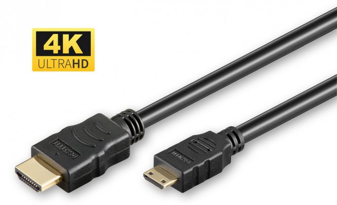 MicroConnect High Speed HDMI 2.0 A to HDMI Mini C cable, with ethernet 1m 