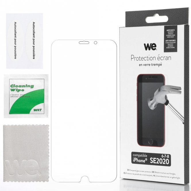 WE Verre trempé APPLE IPHONE 6 / 7 / 8 / SE 2020 / SE 2022: Protection écran - a 