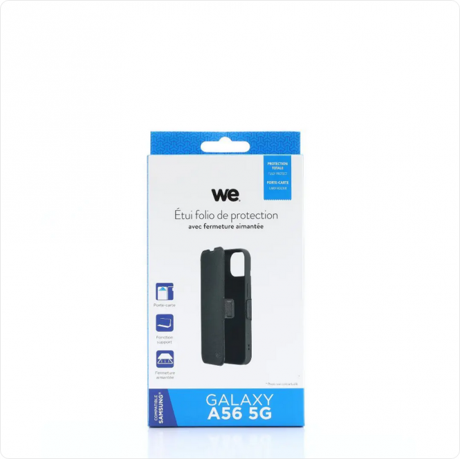 WE Etui folio FERMETURE AIMANTEE SAMSUNG A56 5G noir 