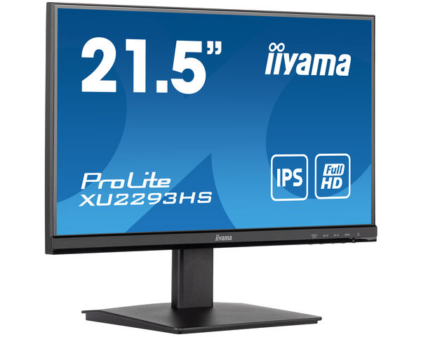 iiyama ProLite XU2293HS-B5 - Écran LED - 22" (21.5" visualisable) - 1920 x 1080 Full HD (1080p) @ 75 Hz - IPS - 250 cd/m² - 1000:1 - 3 ms - HDMI, DisplayPort - haut-parleurs - noir mat 