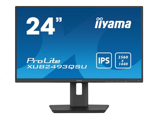 iiyama ProLite XUB2493QSU-B5 - Écran LED - 24" (23.8" visualisable) - 2560 x 1440 WQHD @ 60 Hz - IPS - 300 cd/m² - 1000:1 - 4 ms - HDMI, DisplayPort - haut-parleurs - noir mat 