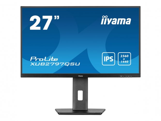 iiyama ProLite XUB2797QSU-B2 - Écran LED - 27" - 2560 x 1440 QHD @ 100 Hz - IPS - 300 cd/m² - 1300:1 - 1 ms - HDMI, DisplayPort - haut-parleurs - mat, noir 