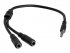 Headset adapter with headphone/mic plugs 