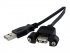 StarTech.com Câble USB 2.0 à montage sur panneau de 30cm - Rallonge USB monté sur goulotte - Cordon USB A vers A - F/M - Noir - Rallonge de câble USB - USB (M) pour USB (F) - USB 2.0 - 30 cm - moulé, vis moletées - noir - pour P/N: UUSBOTG 