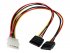 12" LP4 to 2x SATA Power Y Cable Adapter 