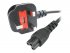 StarTech.com Cordon d'alimentation en trèfle BS1363 vers IEC 320 C5 2m pour PC portable - Câble secteur tripolaire GB vers C5 - M/F Noir - Câble d'alimentation - IEC 60320 C5 pour BS 1363 (M) - CA 250 V - 2 m - moulé - noir 