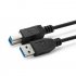 MicroConnect USB 3.0, A-B, 3m, M-M, Black 