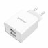 Konrow KC12AAW - Adaptateur Secteur 2 Ports USB A - Charge rapide 12W, Blanc 
