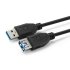 MicroConnect USB3.0 A-A, 2m, M-F, Black 