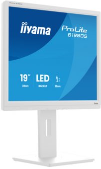 iiyama ProLite B1980S-W1 - Écran LED - 19" - 1280 x 1024 @ 75 Hz - TN - 250 cd/m² - 1000:1 - 3 ms - HDMI, DisplayPort - haut-parleurs - blanc, mat 