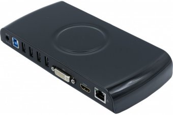 Docking Station USB 3.0 HDMI+DVI Audio LAN Hub 6 ports USB-A 