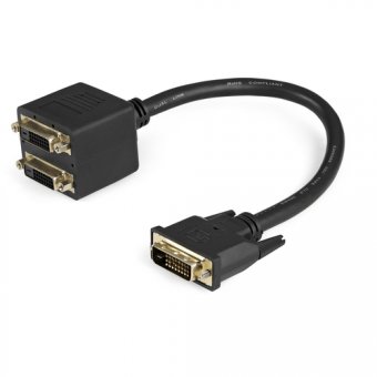 StarTech.com Câble Répartiteur en Y DVI-D vers 2x DVI-D 30 cm - Câble Splitter DVI-D - M/F (DVISPL1DD) - Répartiteur video - liaison double - DVI-D femelle pour DVI-D mâle - 30.5 cm - blindé - noir - pour P/N: DVIDDMM1, DVIDDMM10M, DVIDDMM25, DVIDDMM2M, D 