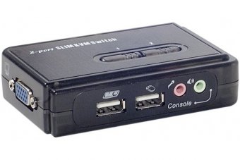 Pocket KVM  2 ports USB + AUDIO auto alimenté câble inclus 