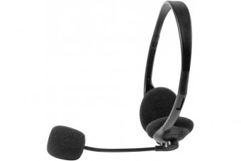 Casque-micro stéréo jack 3.5 mm noir 