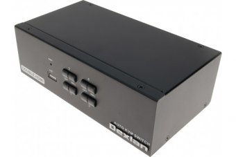 DEXLAN KVM 4 PORTS DOUBLE ECRAN HDMI 4K / USB 2.0 + câbles 